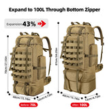 70L/100L Camping Hiking Backpack with Rain Cover