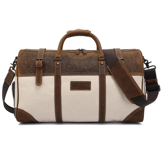 Canvas-Reisetasche aus Leder