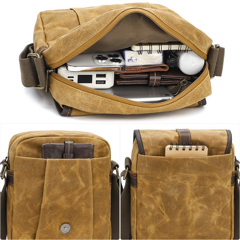 Petit sac messager en toile cirée
