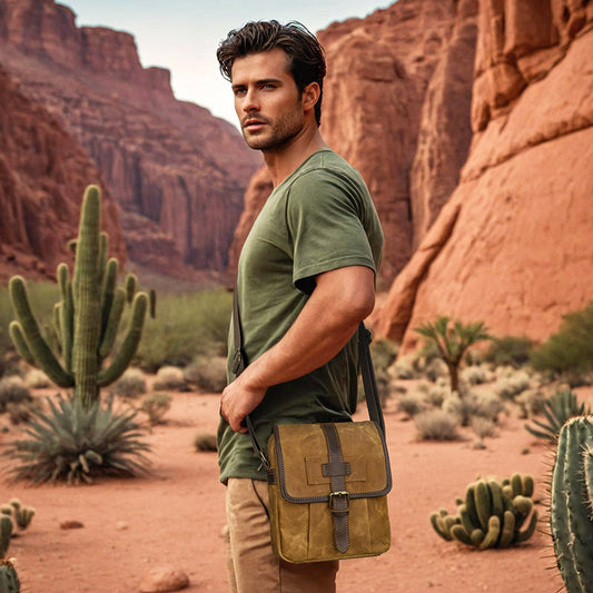 Durable Waterproof Waxed Canvas Messenger Bag - Woosir