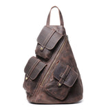 Genuine Leather Backpack with Multi Pocket