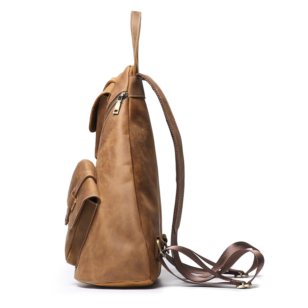 Genuine Leather Backpack with Multi Pocket