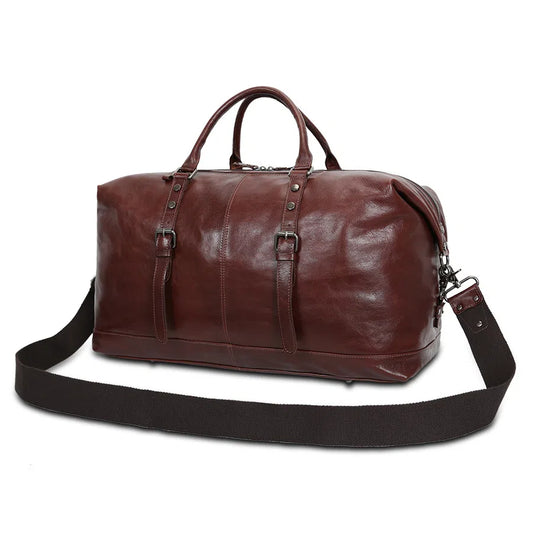 Sac de voyage en cuir noir pour hommes grand