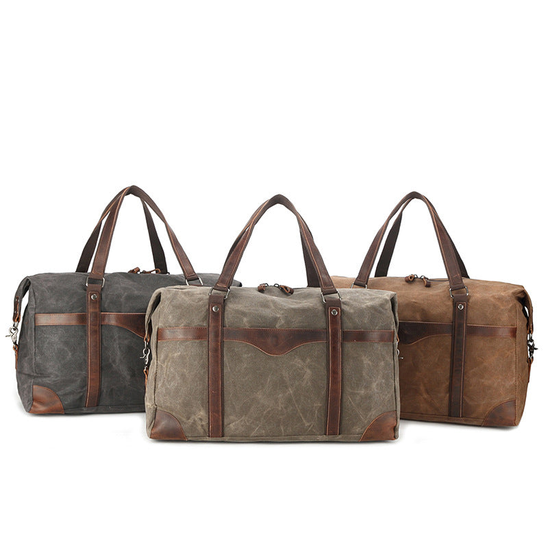 Large Voyager Waxed Canvas Duffle Bag