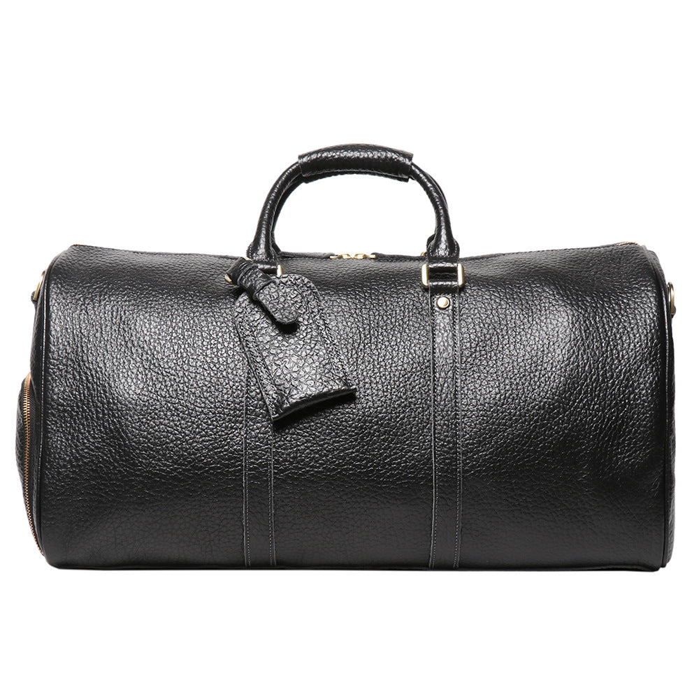 Leather Duffle Bag for Men with Shoe Compartment