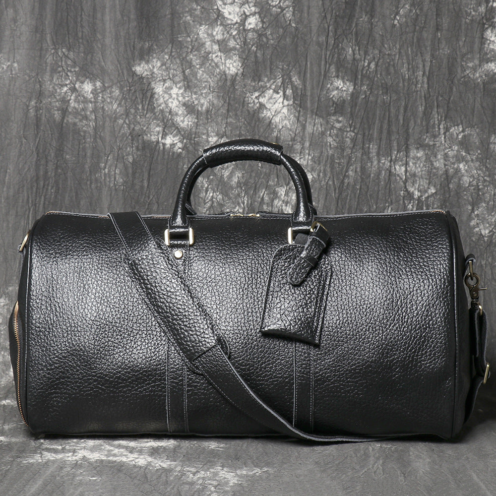 Leather Duffle Bag for Men with Shoe Compartment