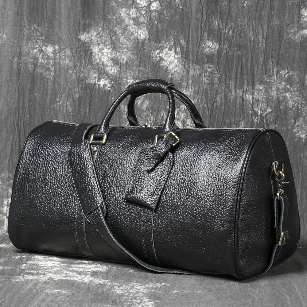 Leather Duffle Bag for Men with Shoe Compartment