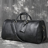 Leather Duffle Bag for Men with Shoe Compartment