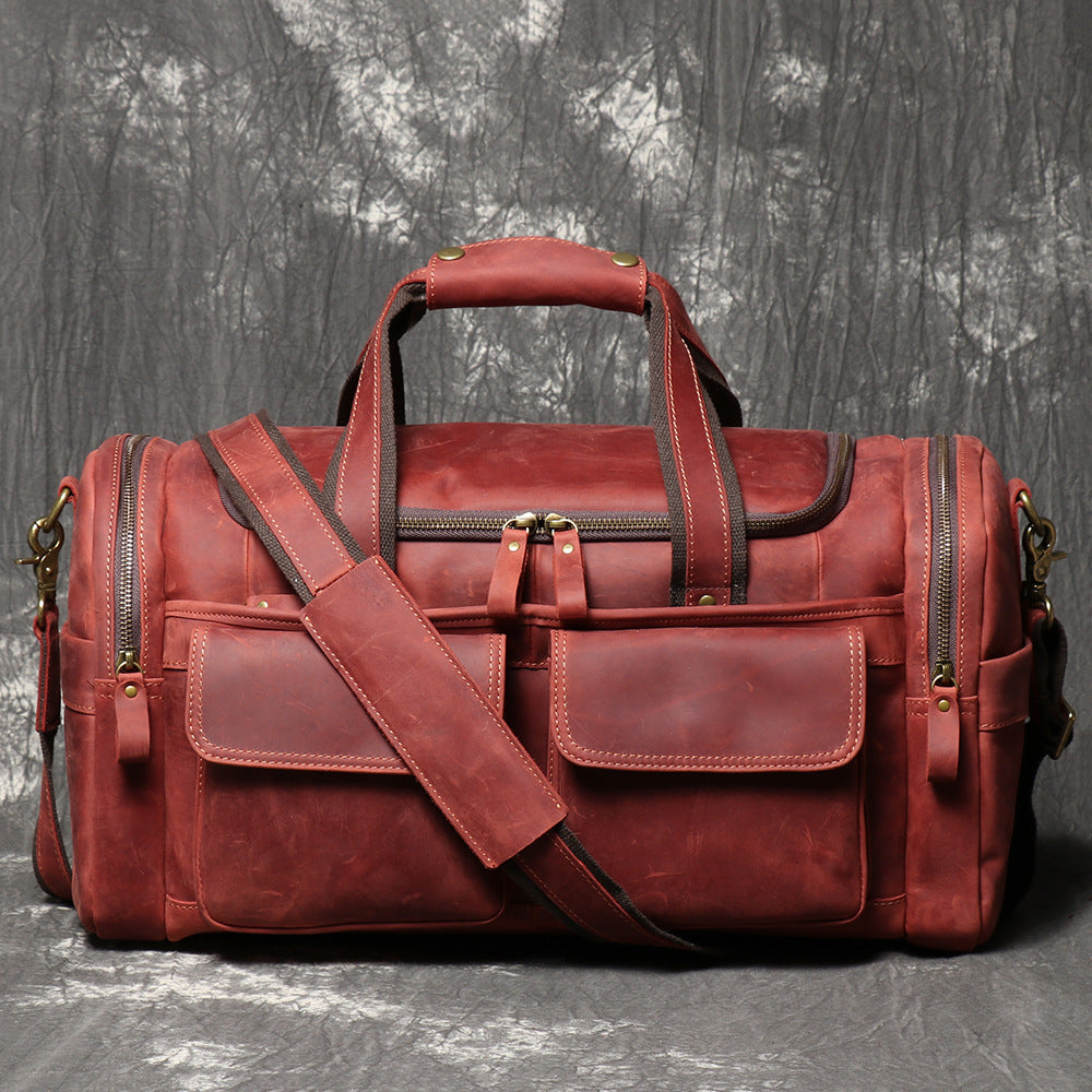 Leather Duffle Bag for Travel Large Capacity