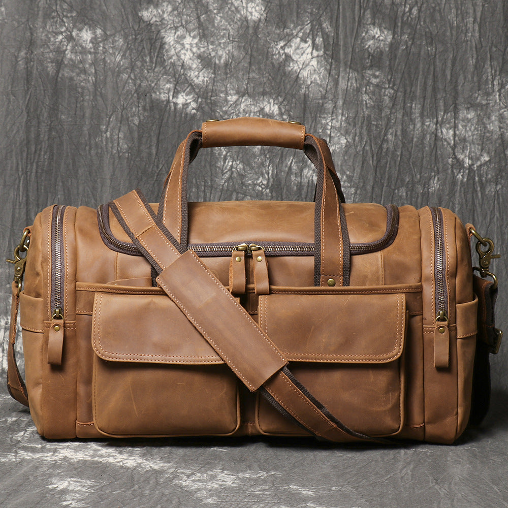 Leather Duffle Bag for Travel Large Capacity
