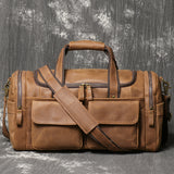 Leather Duffle Bag for Travel Large Capacity