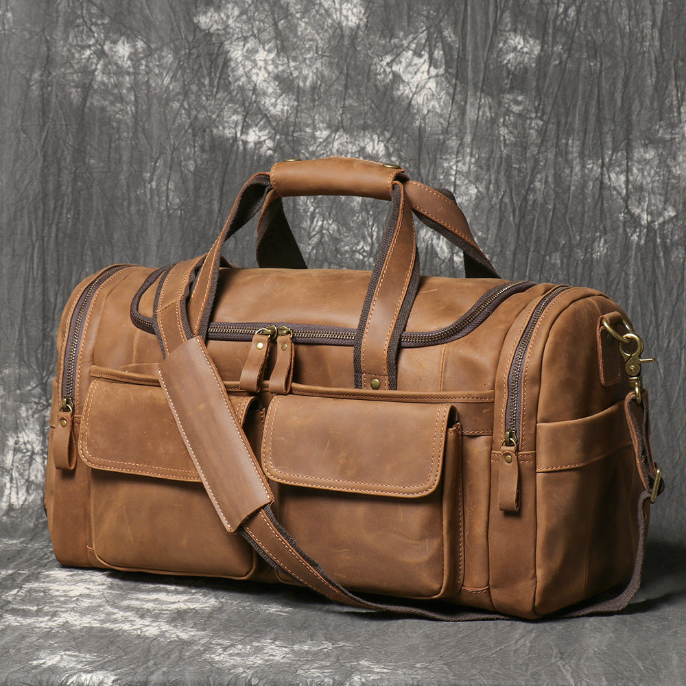 Leather Duffle Bag for Travel Large Capacity