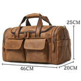 Leather Duffle Bag for Travel Large Capacity
