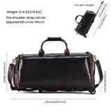 Leather Duffle Bag with Shoe Compartment and Wheels