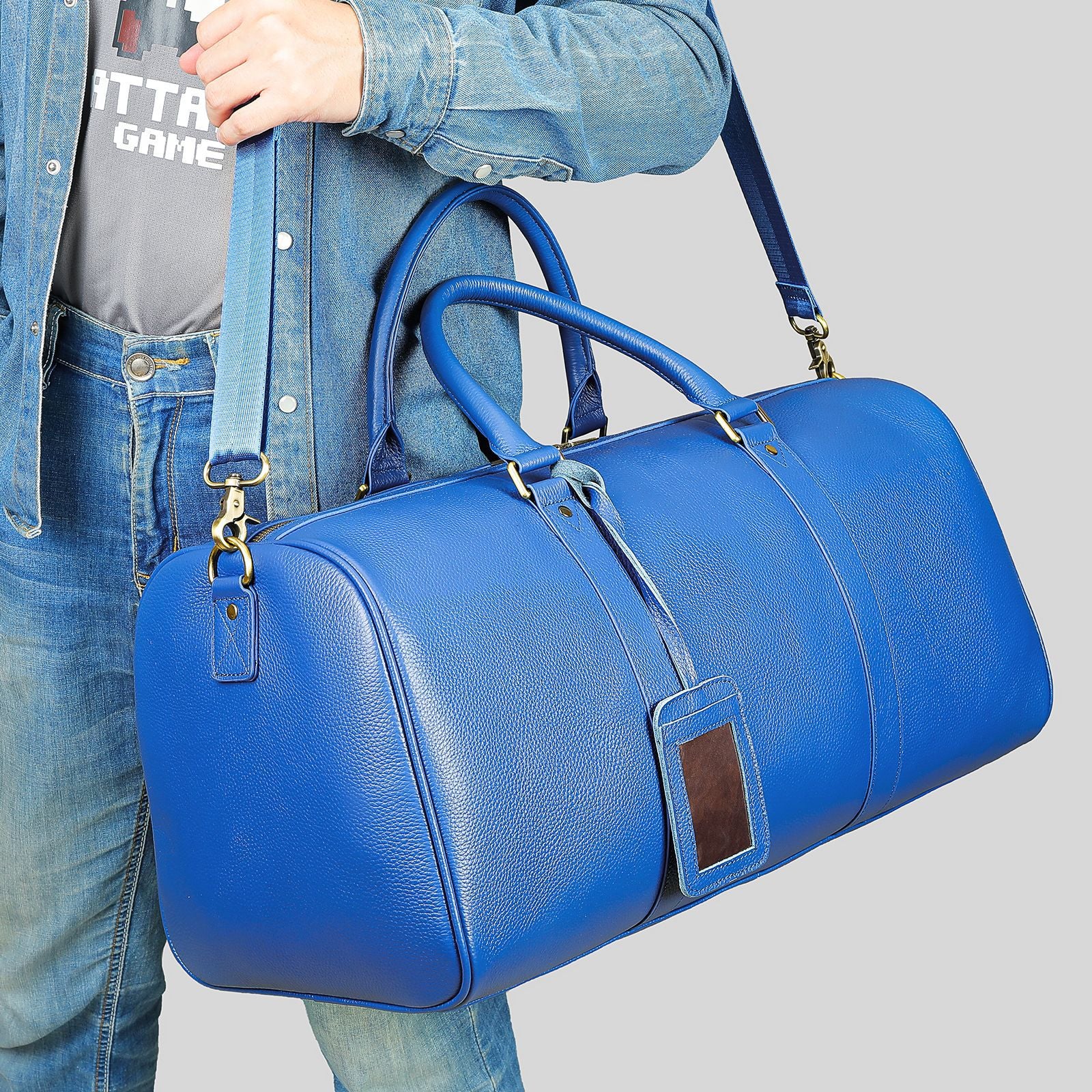 Leder-Reisetasche mit Schuhfach