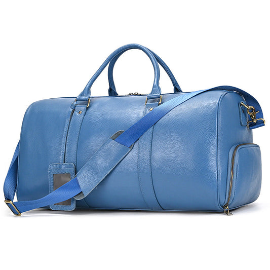 Leather Duffle Bag with Shoes Compartment - Woosir