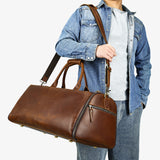 Leather Garment Bag Duffel with Shoe Compartment