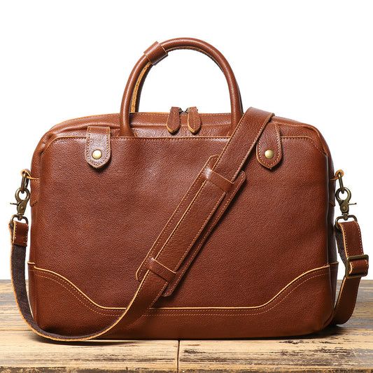 Men's Leather Briefcase for Work Travel