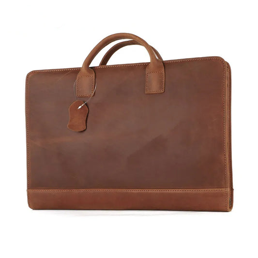 Woosir Porte-documents en cuir pour ordinateur portable pour homme pour le travail 15,6 pouces 