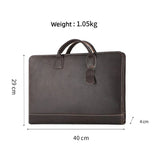 Woosir Porte-documents en cuir pour ordinateur portable pour homme pour le travail 15,6 pouces 