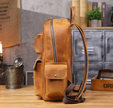 Vintage Leather Laptop Backpack for Men