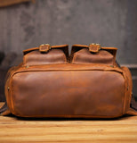 Vintage Full-Grain Leather Laptop Backpack