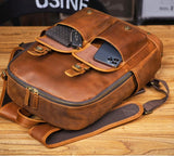 Vintage Full-Grain Leather Laptop Backpack