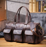 Vintage Genuine Leather Travel Duffle Bag
