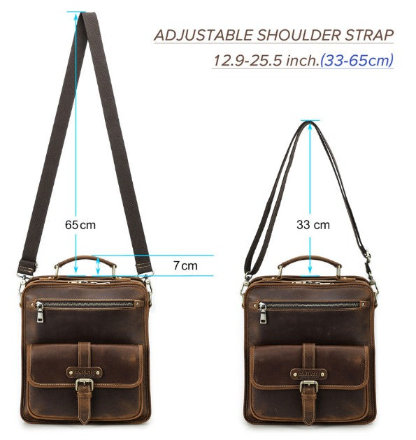 Vintage Genuine Leather Messenger Crossbody Bag