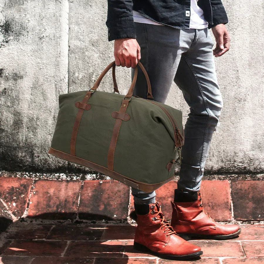 Vintage Cotton Canvas Duffle Bag