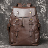 Vintage Genuine Leather Backpack with Laptop Compartment - Woosir