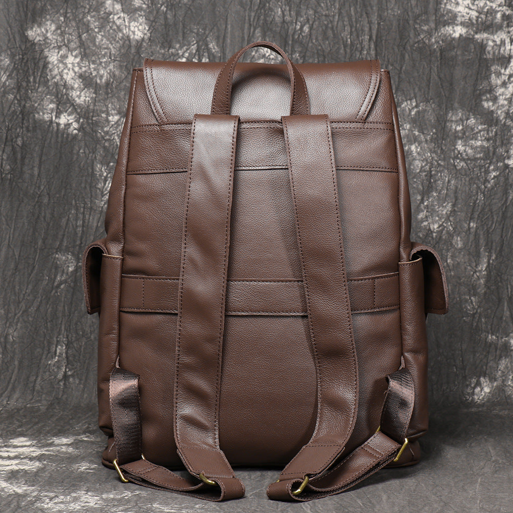 Vintage Genuine Leather Backpack with Laptop Compartment - Woosir