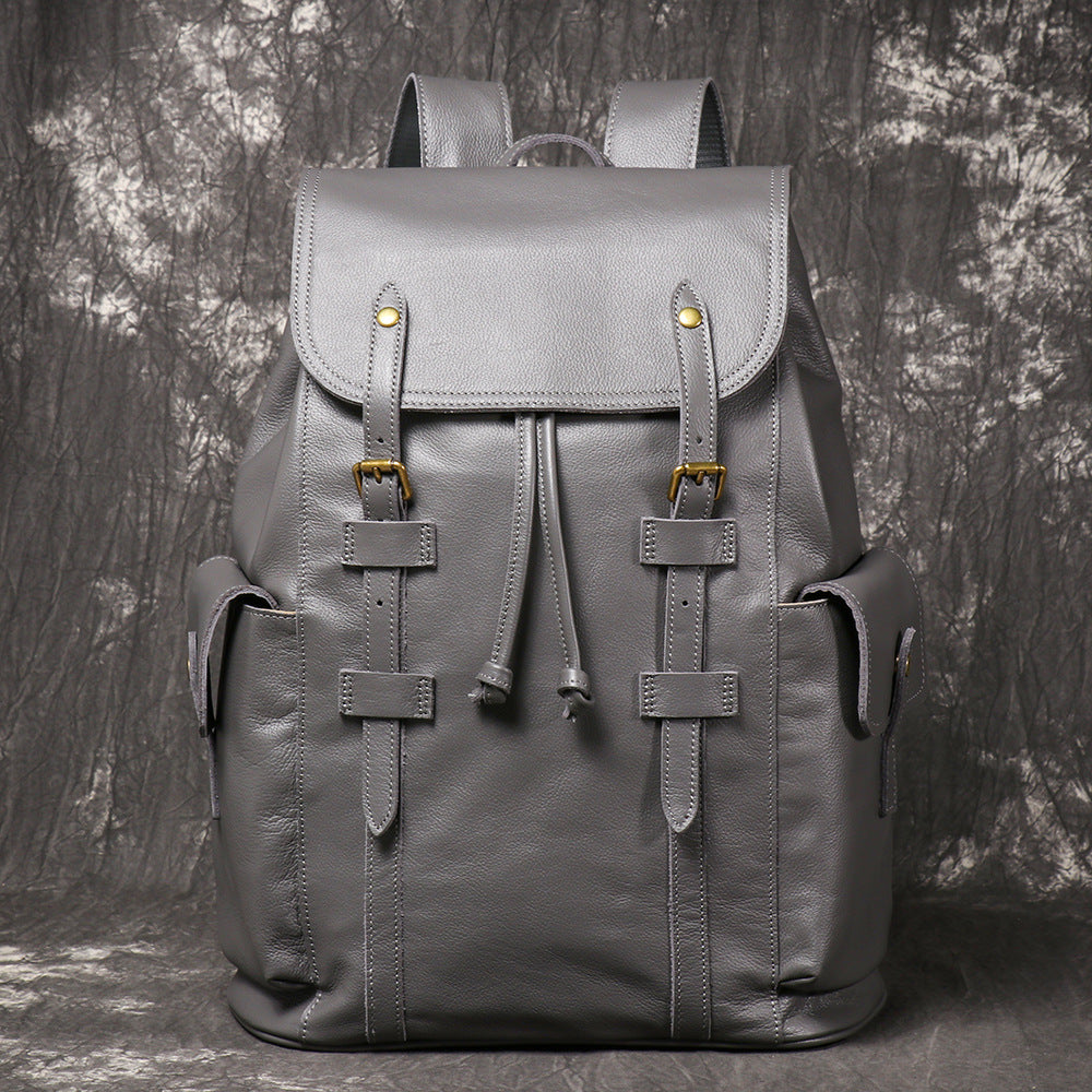 Vintage Genuine Leather Backpack with Laptop Compartment - Woosir