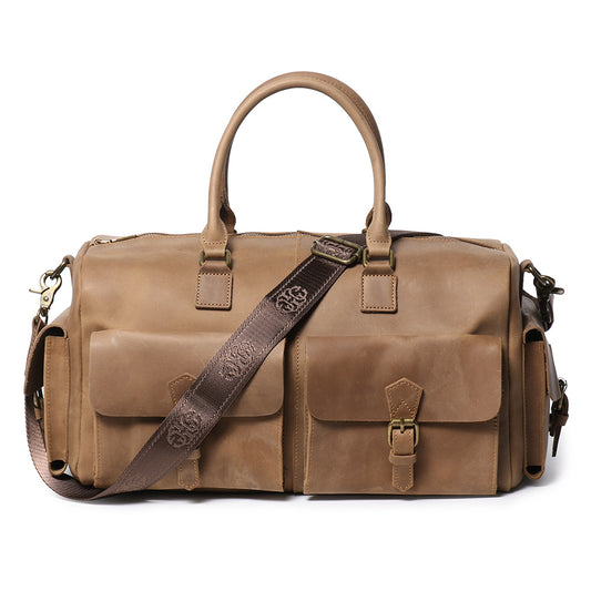 Vintage Leather Duffle Bag Fit 14-inch Laptop