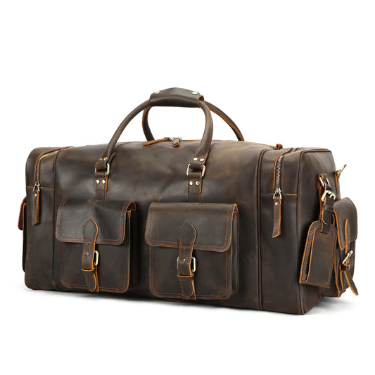Vintage Leather Duffle Bag for Men