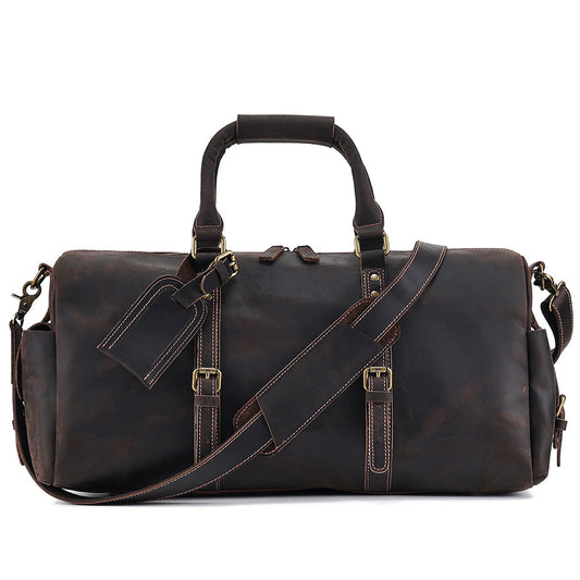 Sac de voyage en cuir noir pour hommes grand