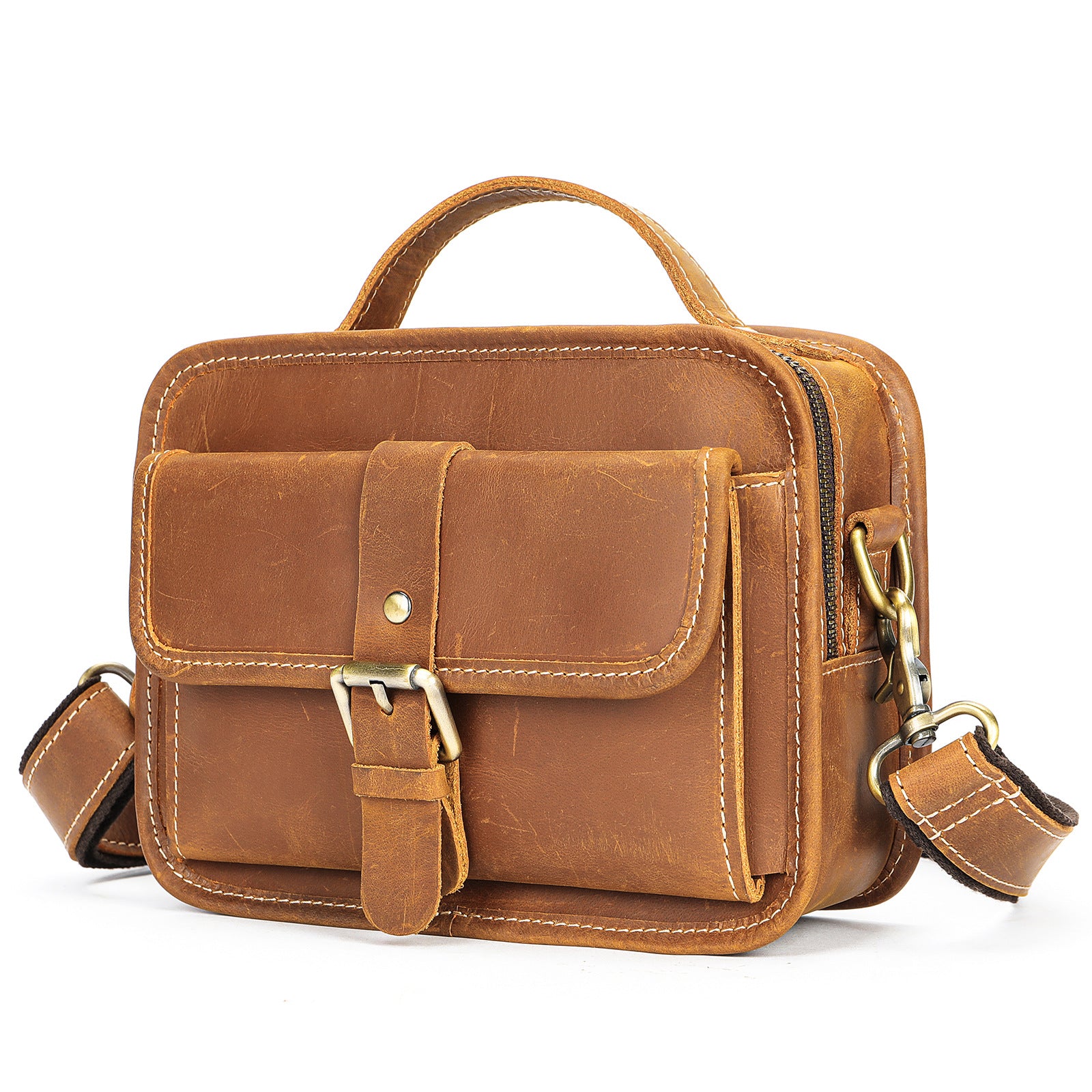 Vintage Leather Messenger for Men