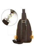 Vintage Leather Sling Bag for Men fits 9.7" iPad