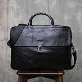 Woosir Leder Laptop Aktentasche Herren für die Arbeit 15,6 Zoll 