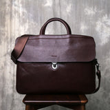 Woosir Leder Laptop Aktentasche Herren für die Arbeit 15,6 Zoll 