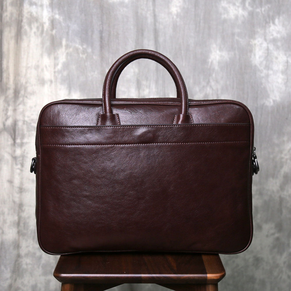 Woosir Leder Laptop Aktentasche Herren für die Arbeit 15,6 Zoll 