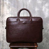 Woosir Leder Laptop Aktentasche Herren für die Arbeit 15,6 Zoll 