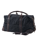 Vintage Waxed Canvas Duffle Bag with Leather Trim