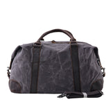 Vintage Waxed Canvas Duffle Bag with Leather Trim