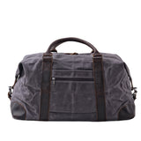 Vintage Waxed Canvas Duffle Bag with Leather Trim