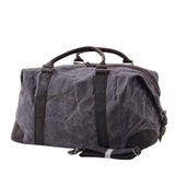 Vintage Waxed Canvas Duffle Bag with Leather Trim