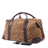 Vintage Waxed Canvas Duffle Bag with Leather Trim