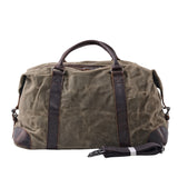 Vintage Waxed Canvas Duffle Bag with Leather Trim