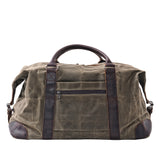 Vintage Waxed Canvas Duffle Bag with Leather Trim