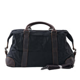 Vintage Waxed Canvas Duffle Bag with Leather Trim